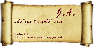Jóna Aszpázia névjegykártya